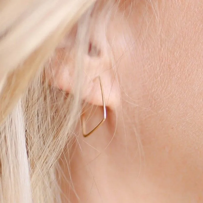 Gold Square Hoop Earrings