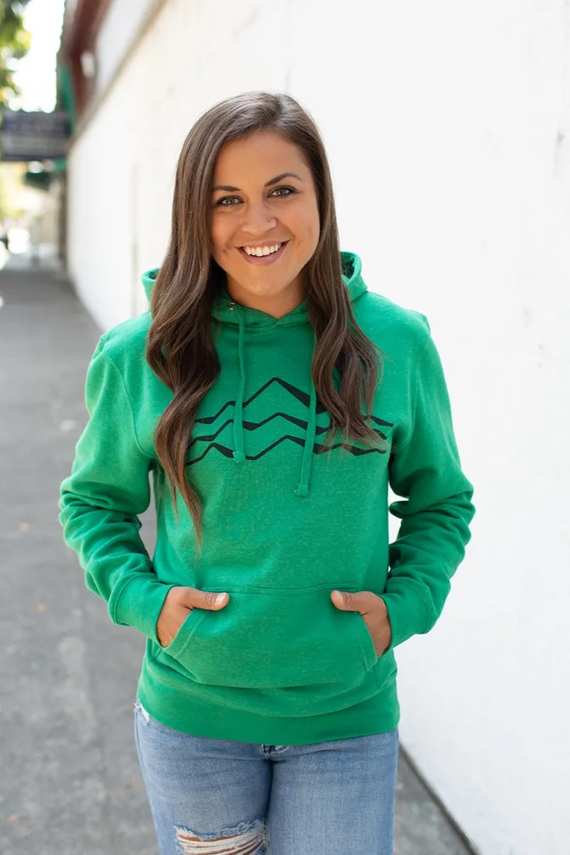 Green Simple Mountains Hoodie (Unisex SM-2X)