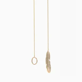 Hazel Leaf Lariat Necklace