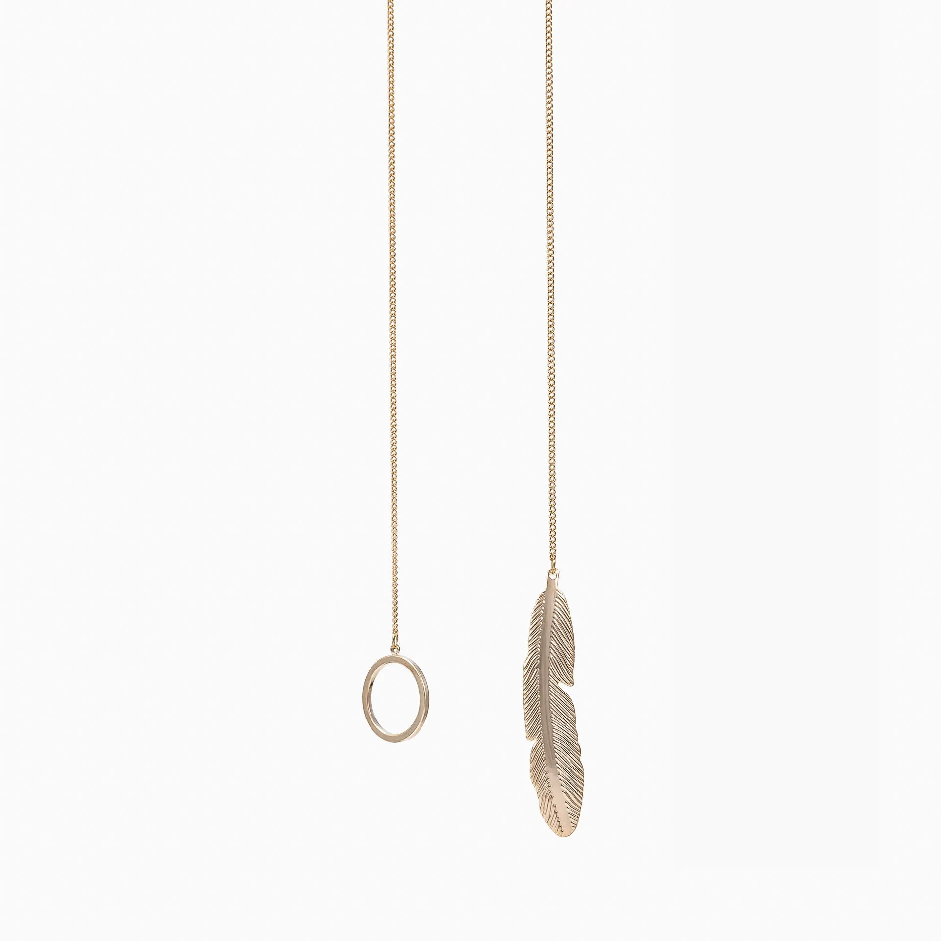 Hazel Leaf Lariat Necklace