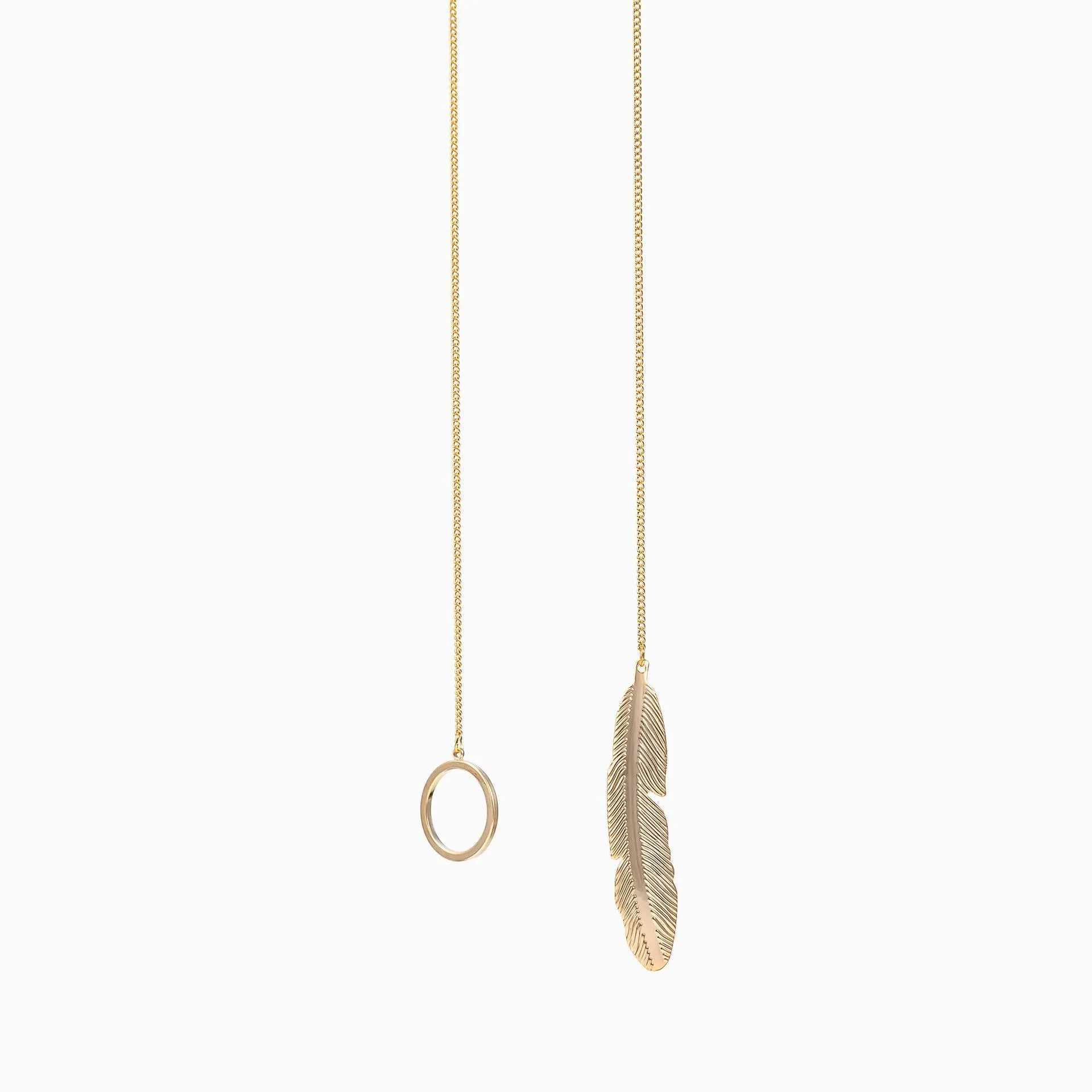 Hazel Leaf Lariat Necklace