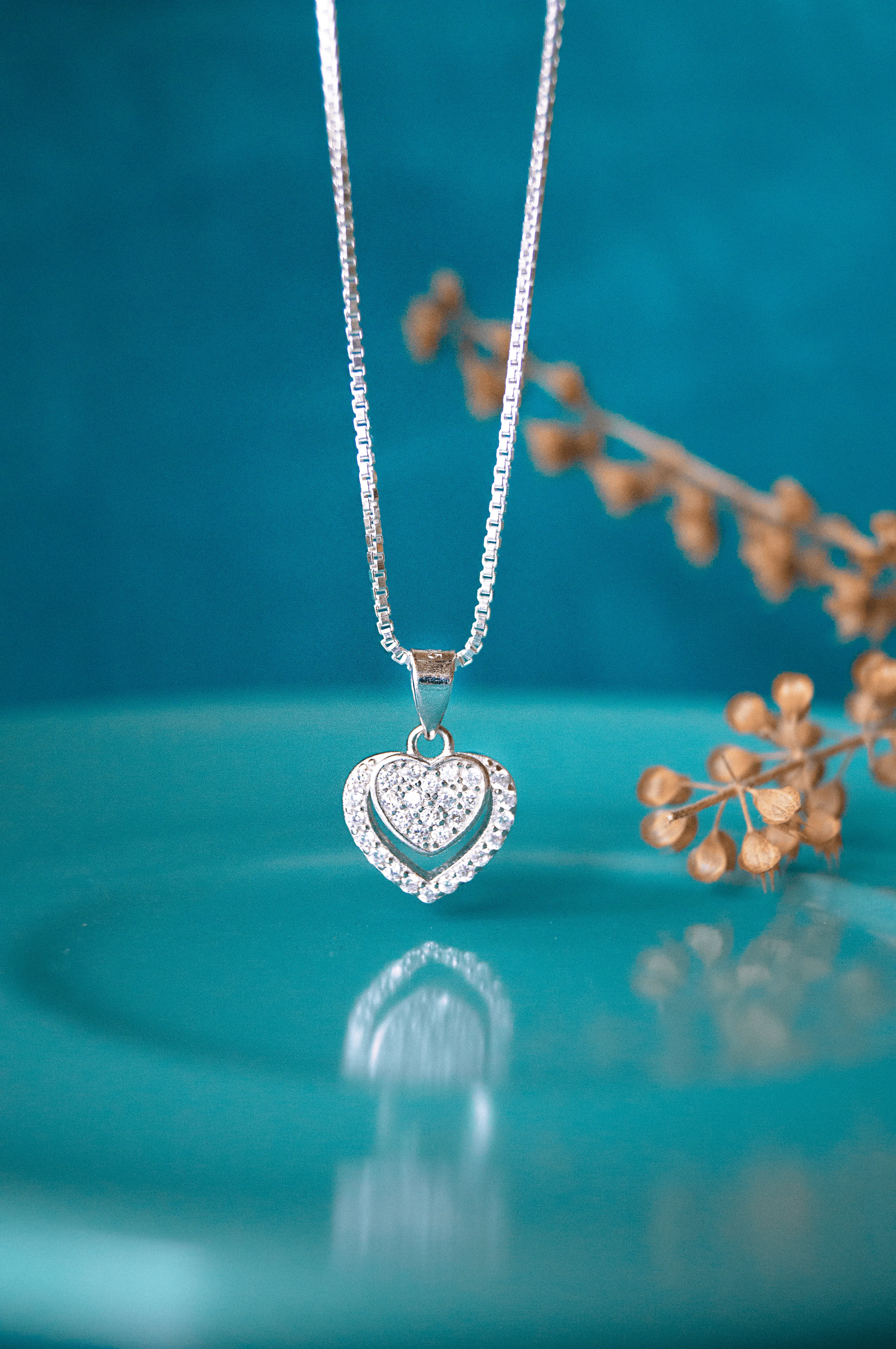 Heart In Heart Sterling Silver Pendant