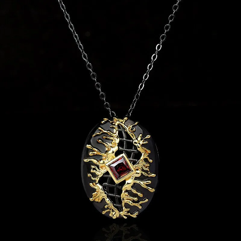 Hollow Leaf Diamond Pendant Necklace