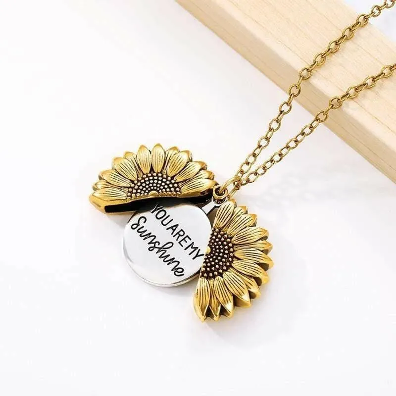 Holy Grail Sunflower GOLD Pendant Necklaces