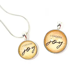 I Choose Joy Christian Pendant Necklaces – Silver-Plated, 16mm, 20mm