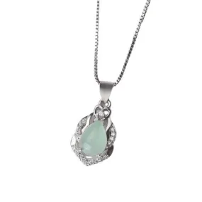 Jadeite Chalcedony Amulet Fashion Charm Pendant Necklace - 925 Sterling  Silver