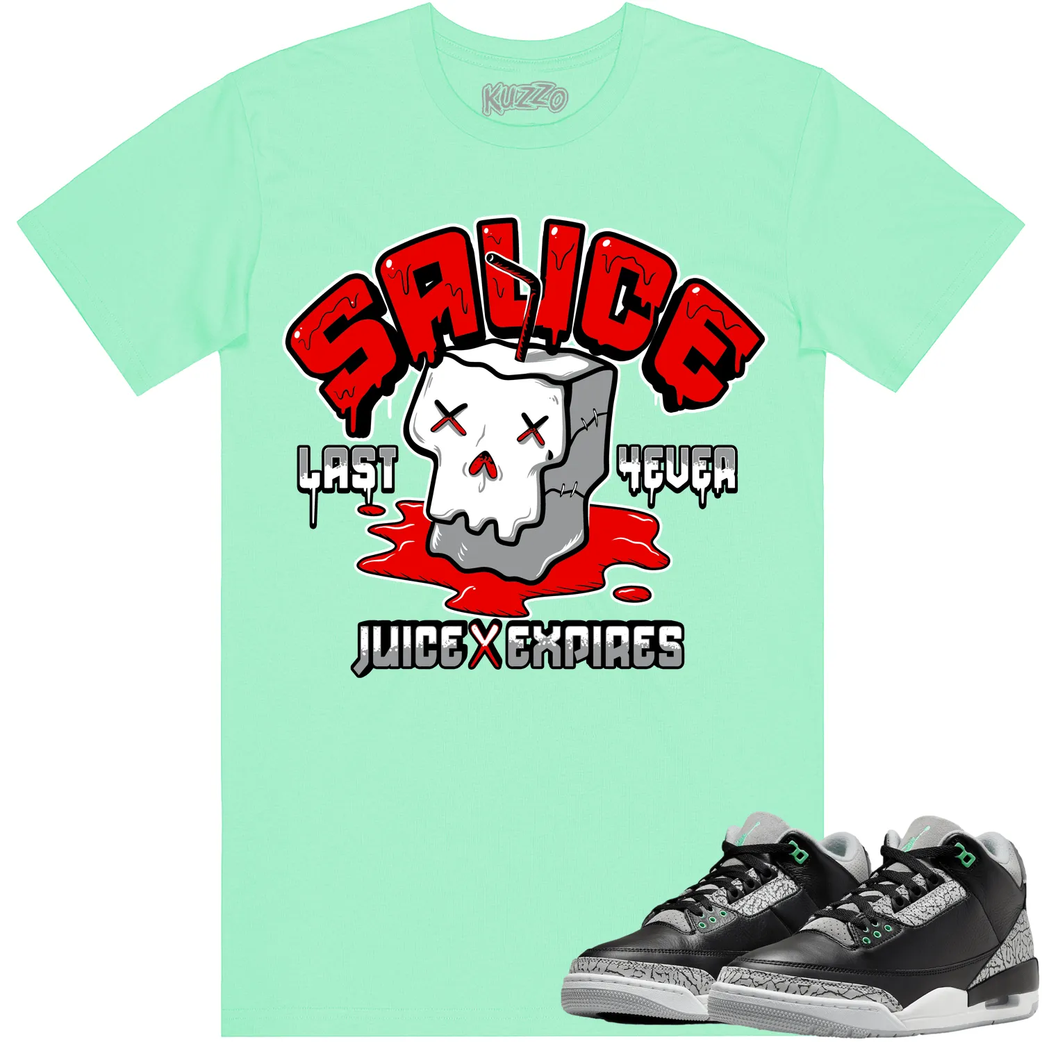 Jordan 3 Green Glow 3s Shirt to Match - RED SAUCE