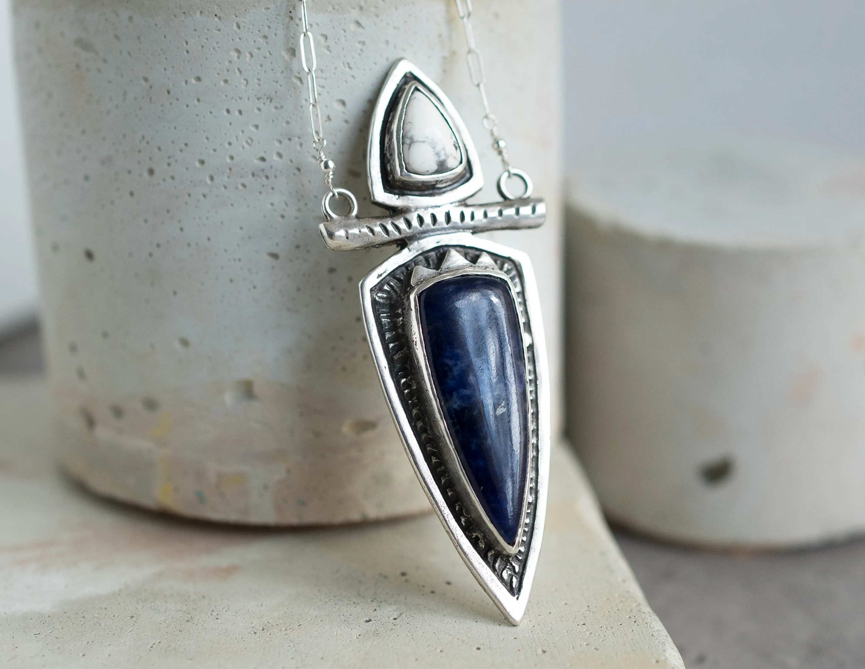 KARMA / Sodalite Spear Necklace