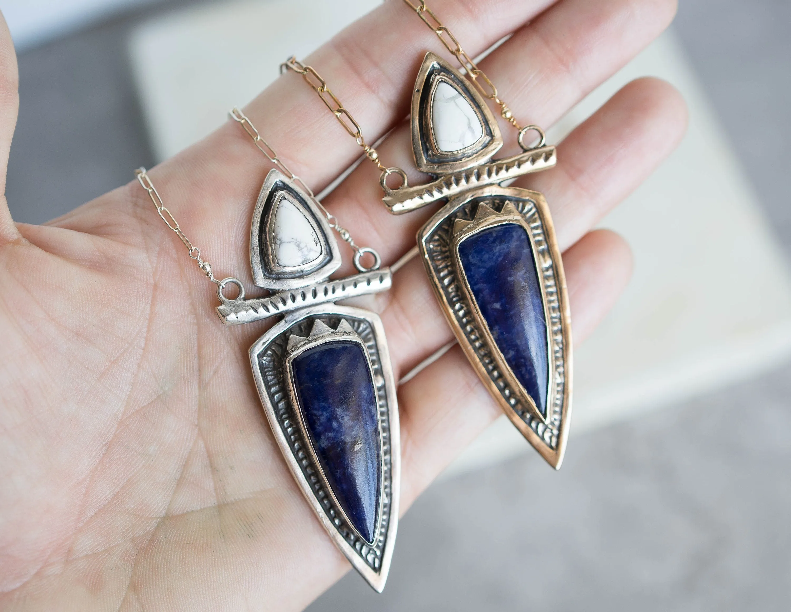 KARMA / Sodalite Spear Necklace