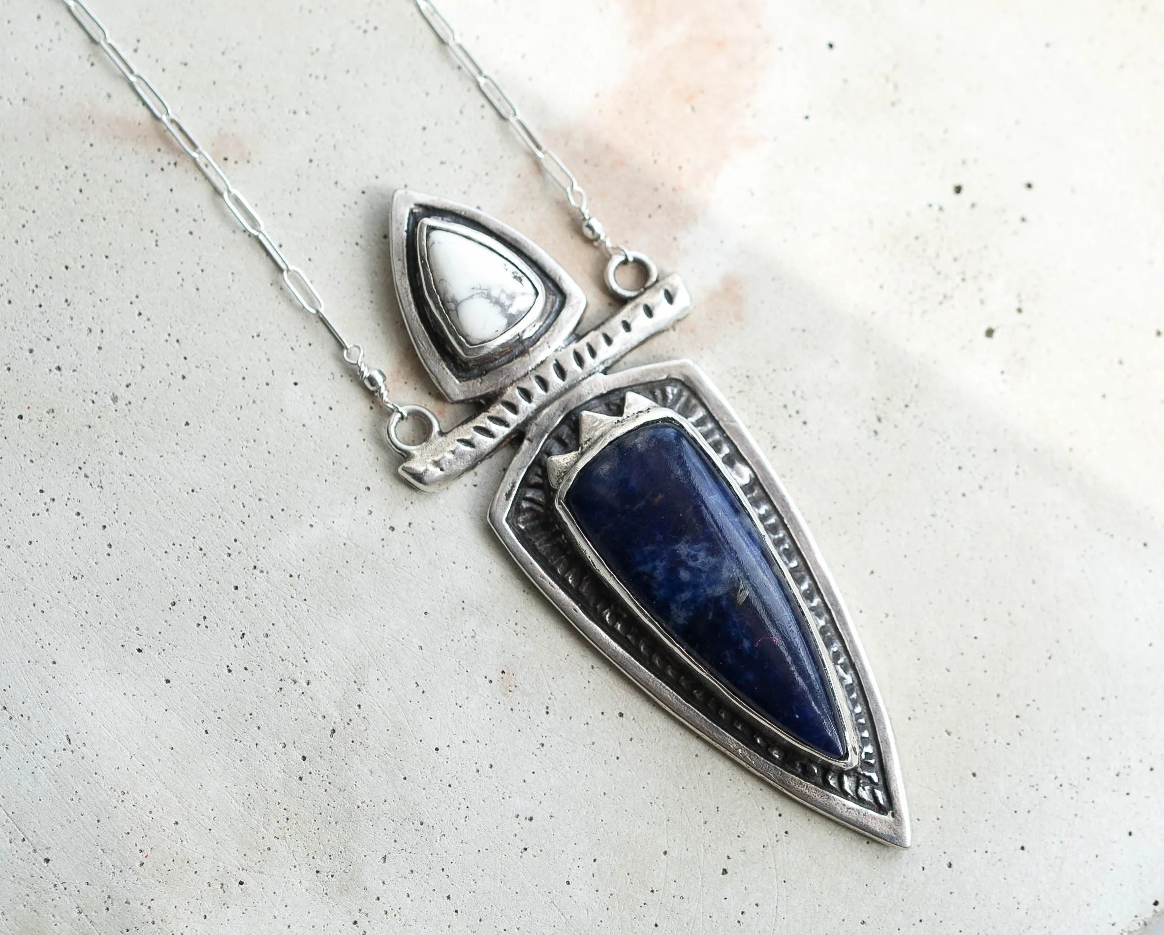 KARMA / Sodalite Spear Necklace