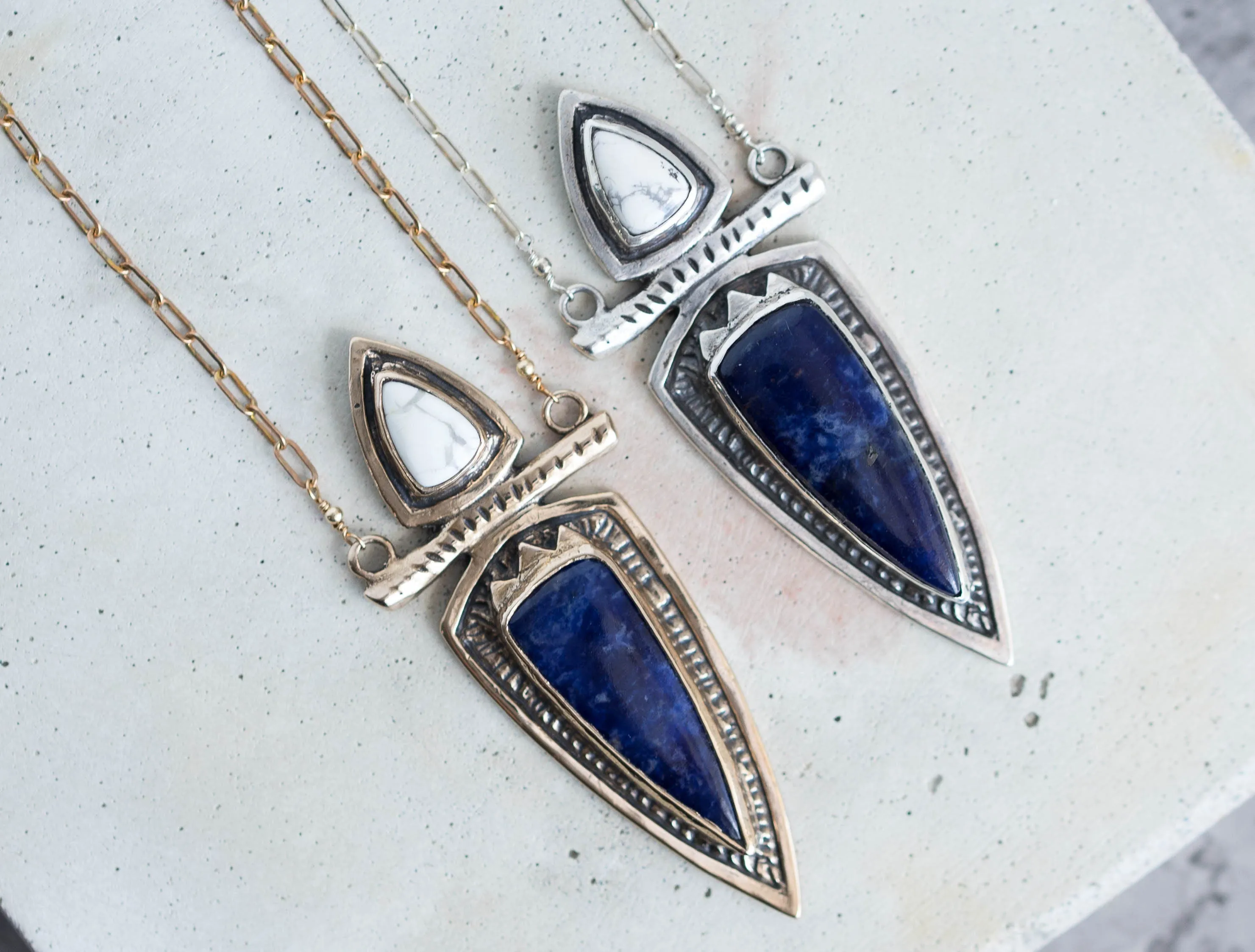 KARMA / Sodalite Spear Necklace