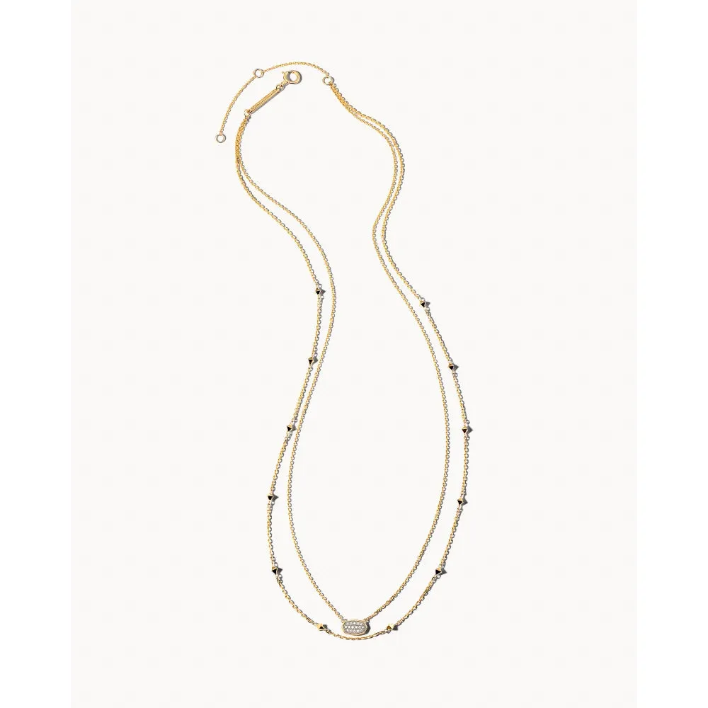 Kendra Scott Marisa 14k Gold Multi Strand Necklace in White Diamond