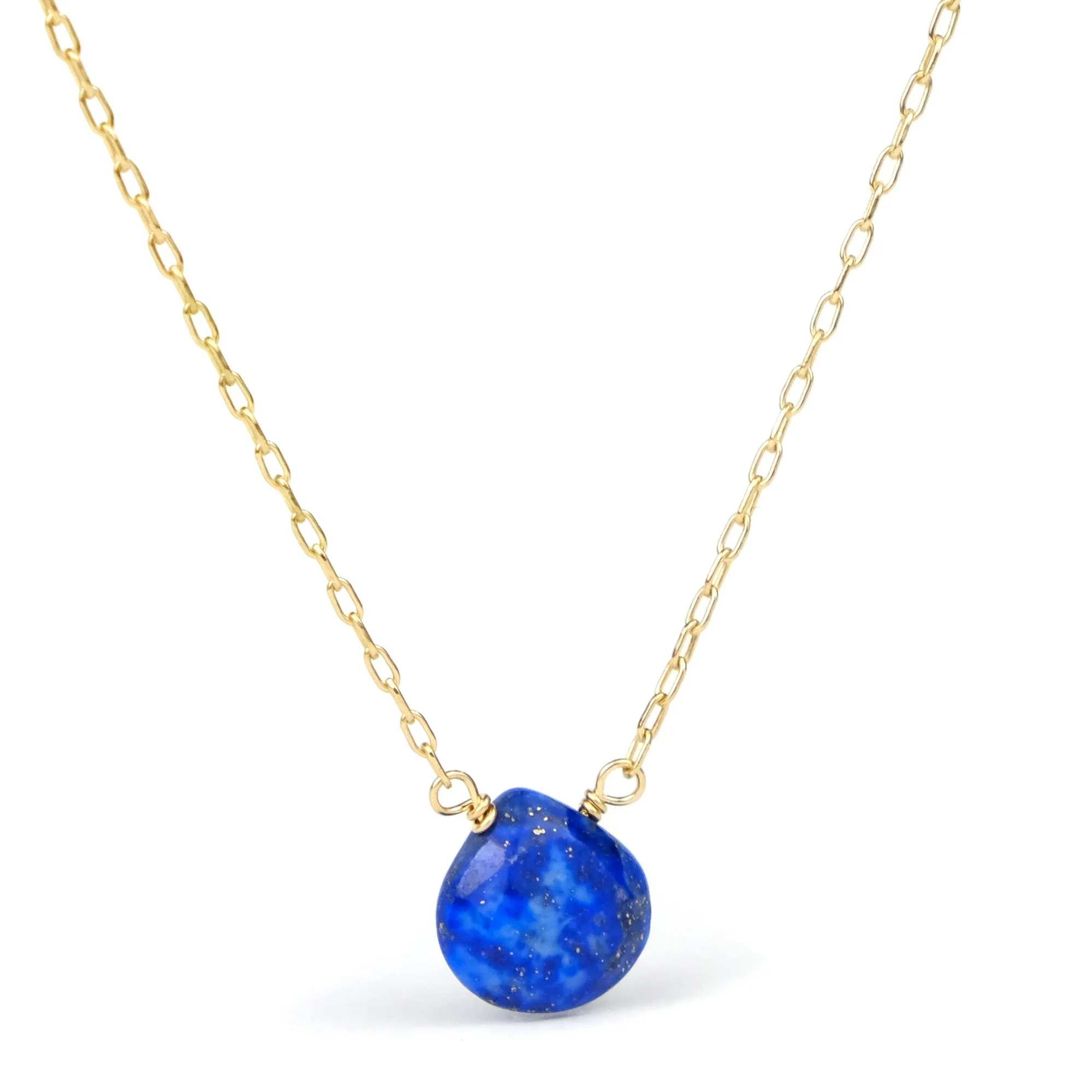 Lapis Lazuli Necklace on Gold Filled Chain and Gold Filled Trigger Clasp