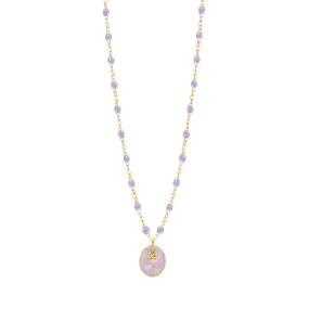 Lilac Rose Necklace, Yellow Gold, 16.5"