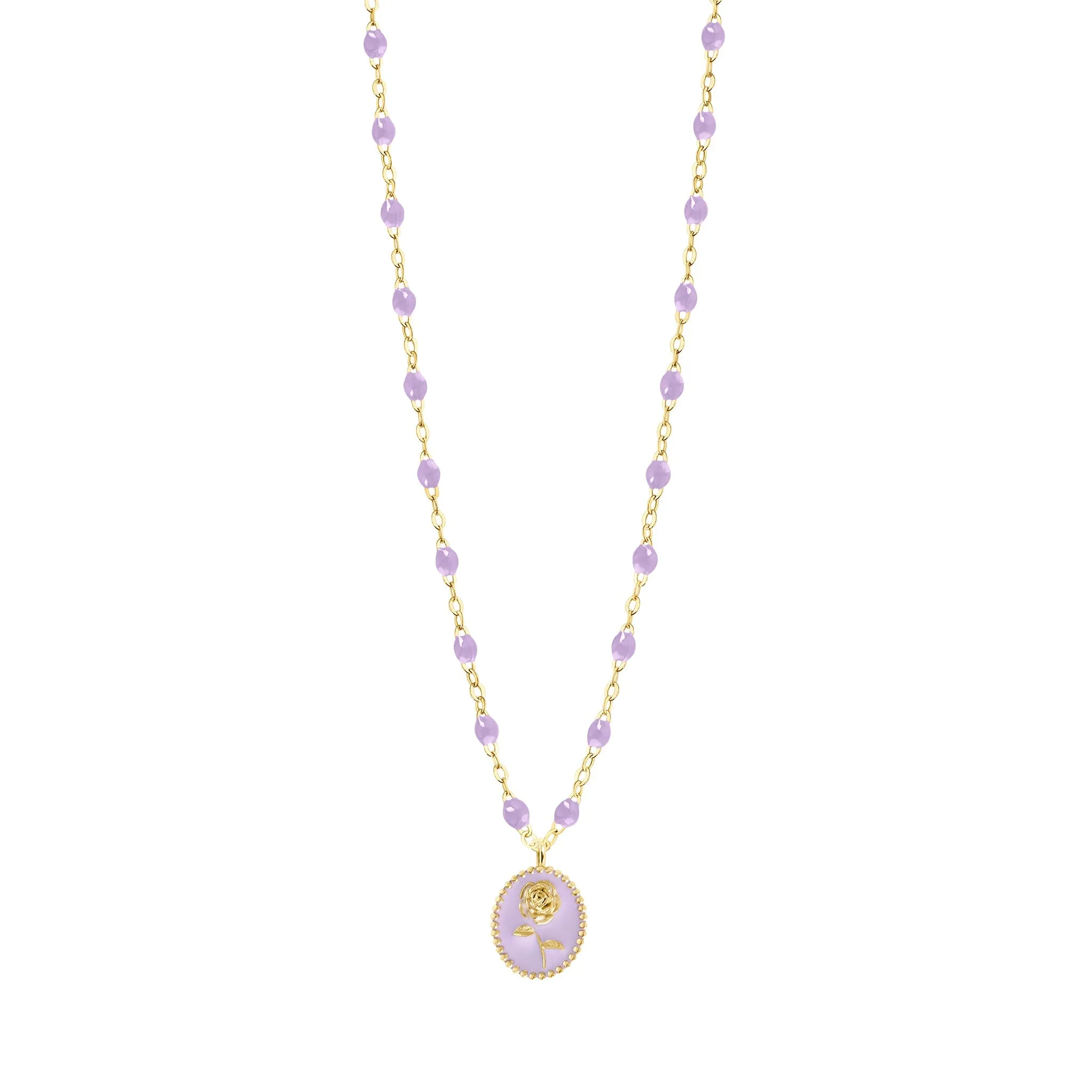 Lilac Rose Necklace, Yellow Gold, 16.5"