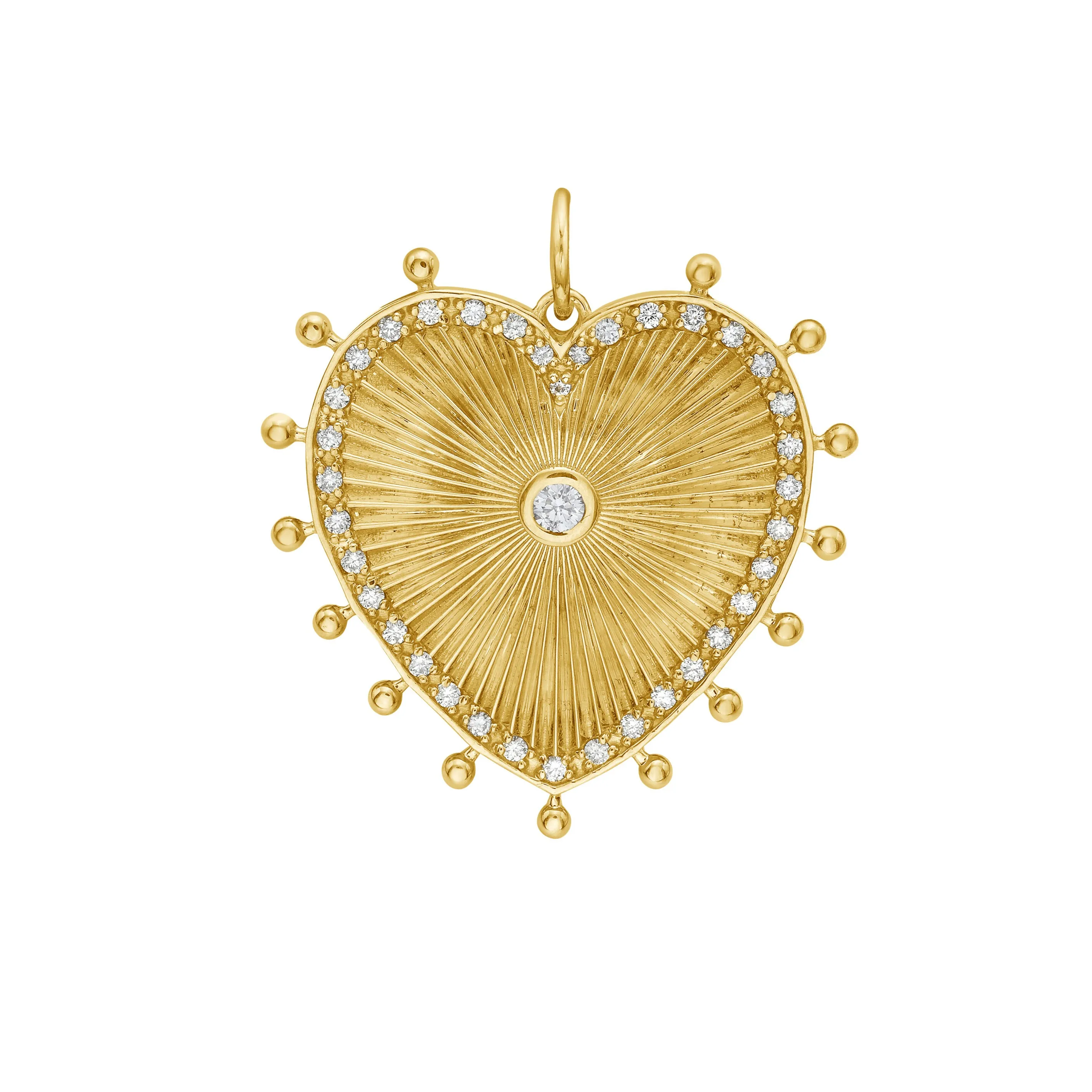 Lionheart - Cassandane - Medium Diamond Heart Medallion, Yellow Gold