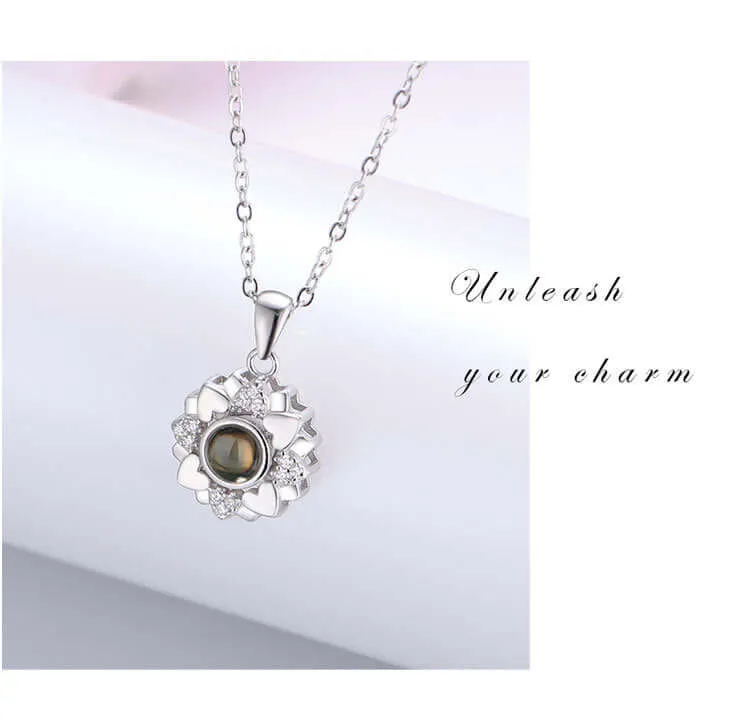 Luxury Loving Memory Flower Necklace With Picture Inside