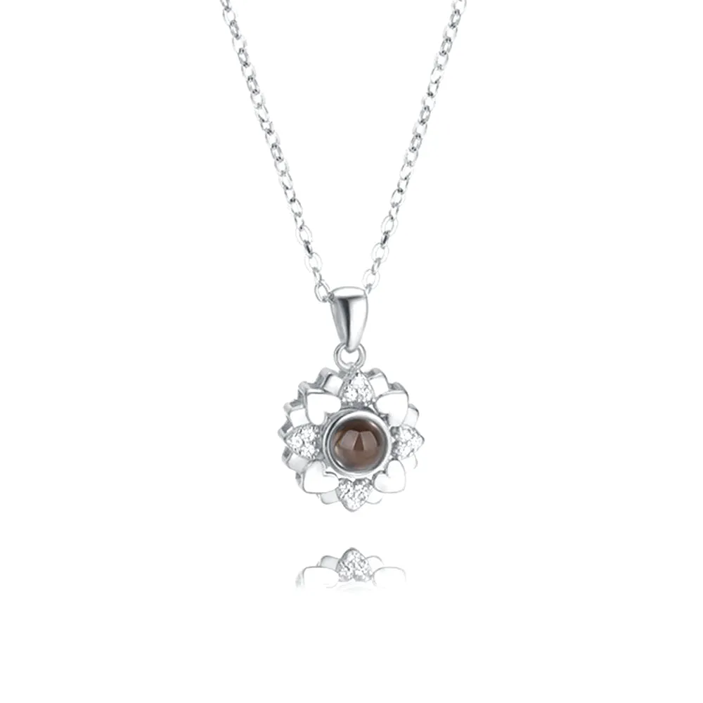 Luxury Loving Memory Flower Necklace With Picture Inside