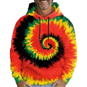 Men's Round Neck Printed Hooded Sweatshirt 72214244L