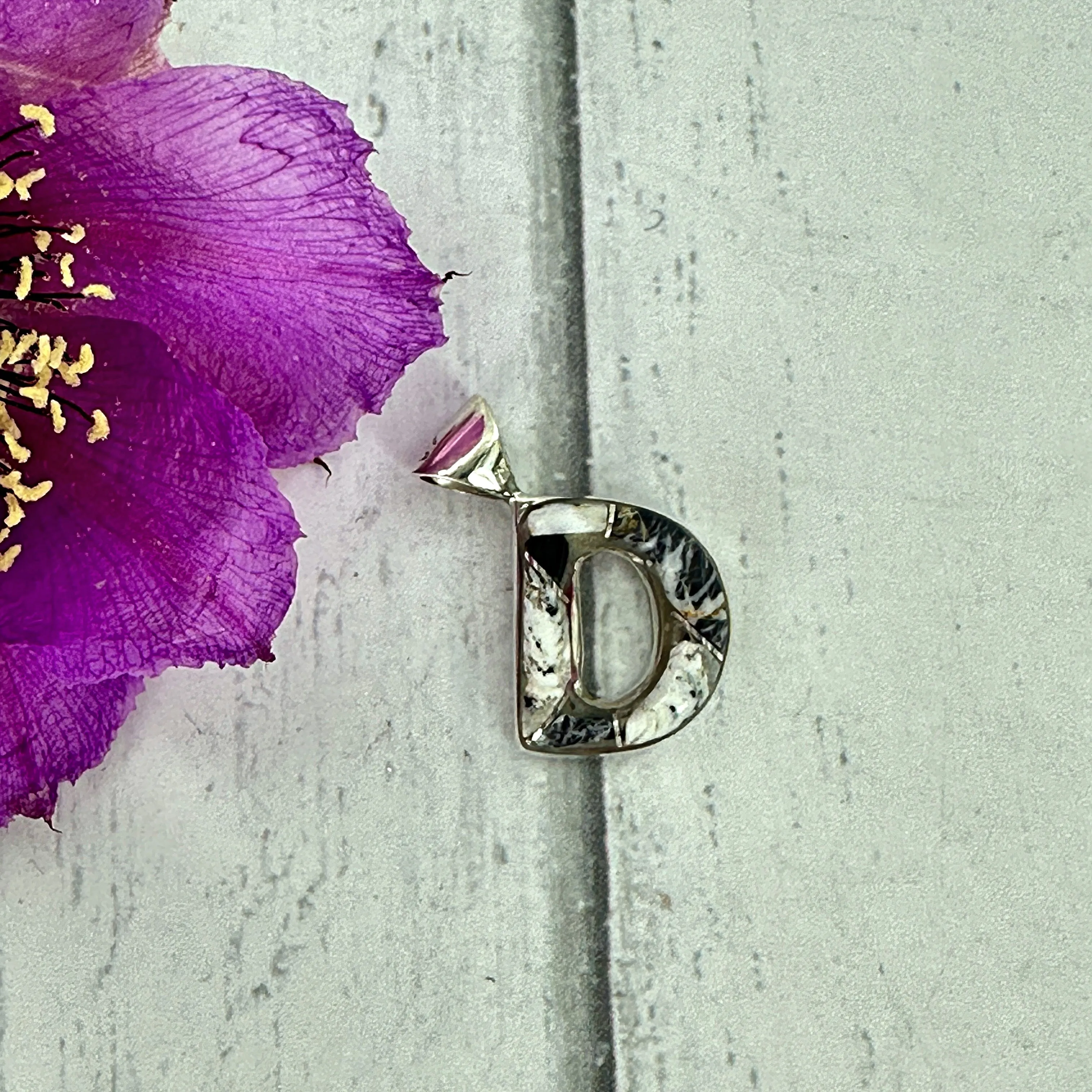 Mini Initial Pendant {White Buffalo}