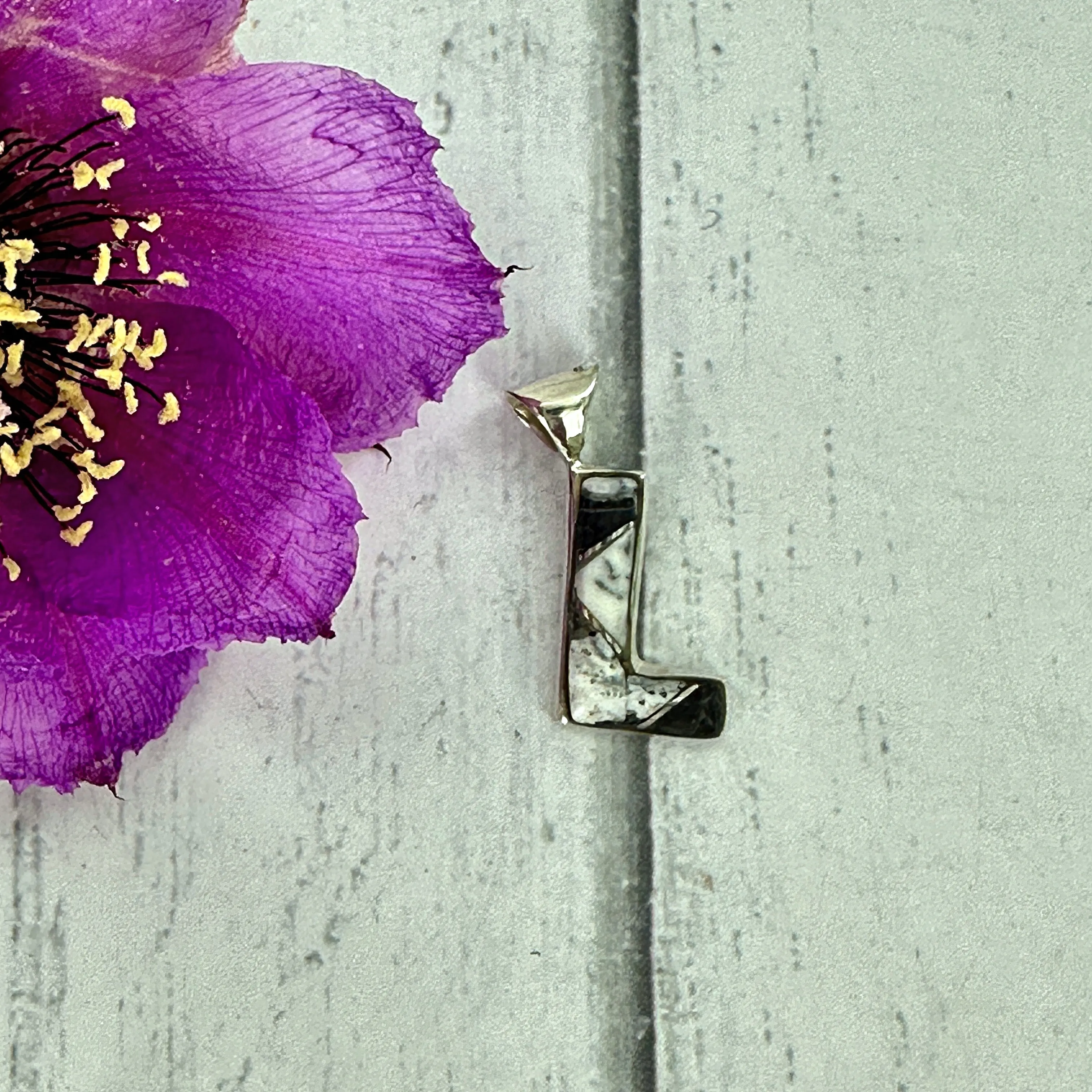 Mini Initial Pendant {White Buffalo}