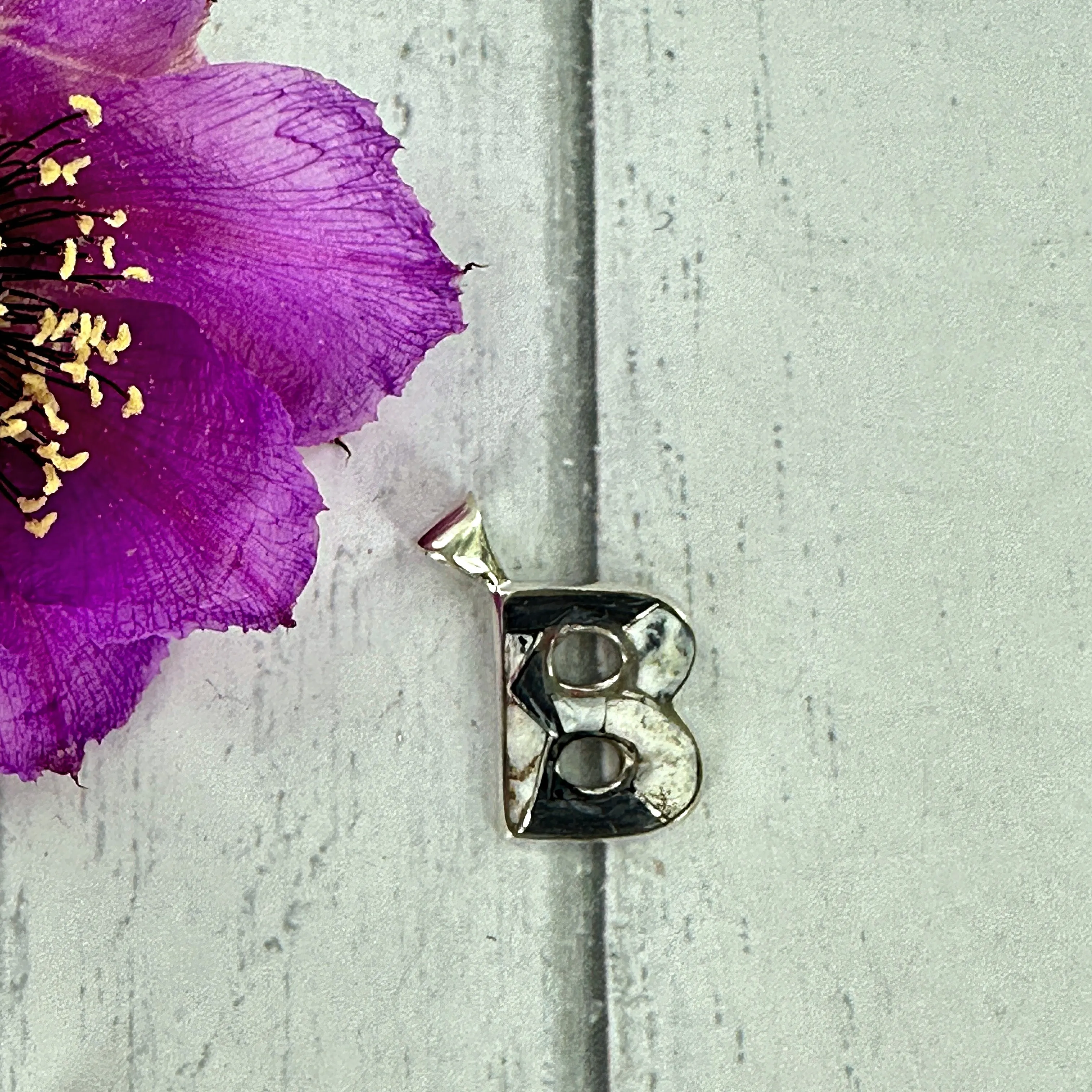 Mini Initial Pendant {White Buffalo}