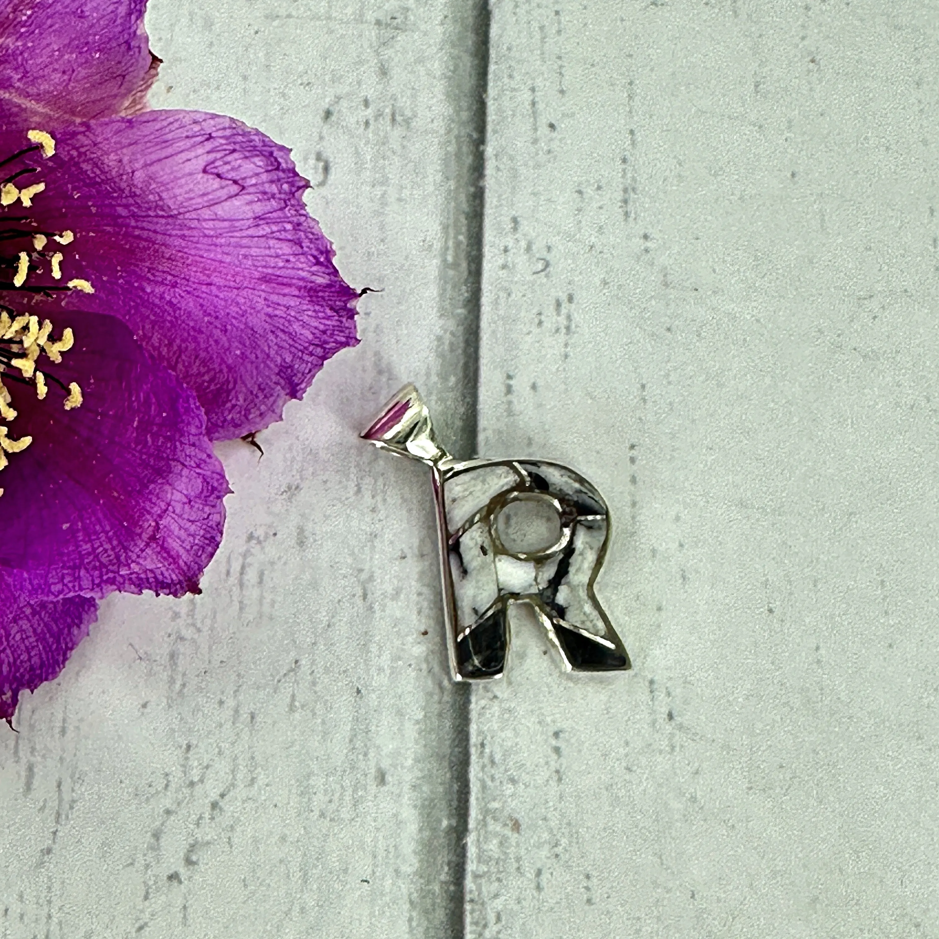 Mini Initial Pendant {White Buffalo}