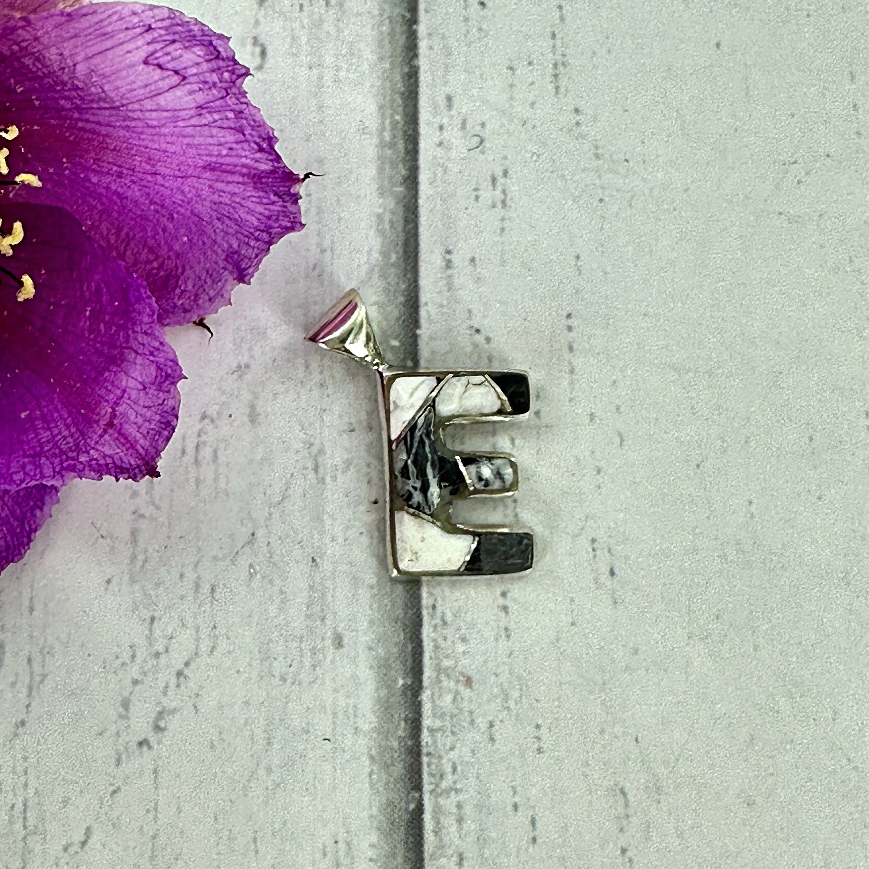 Mini Initial Pendant {White Buffalo}