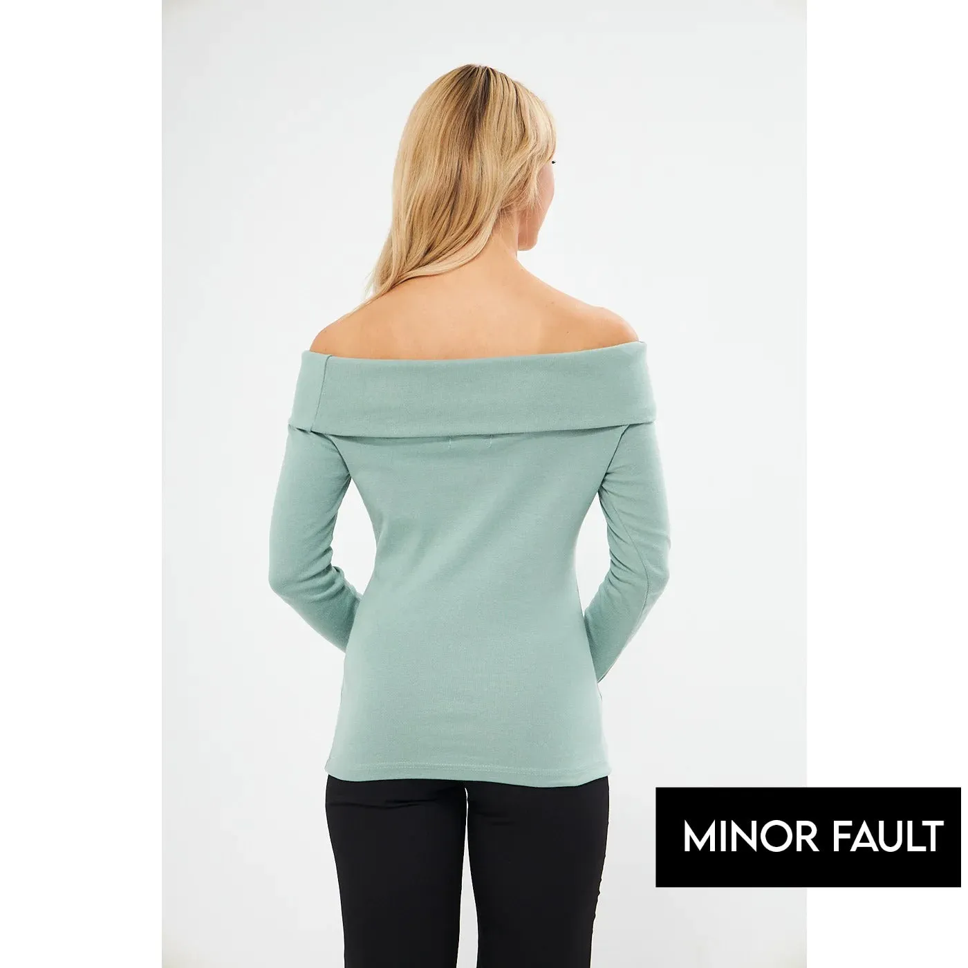 (Minor Fault) Opal Rib Off-Shoulder Top