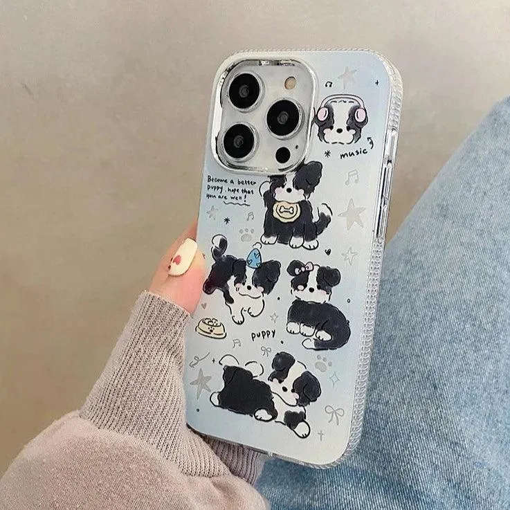 Musical Puppy - Cute Phone Case For iPhone 15 Pro Max, 14, 13, 11, 12, or 15 Plus