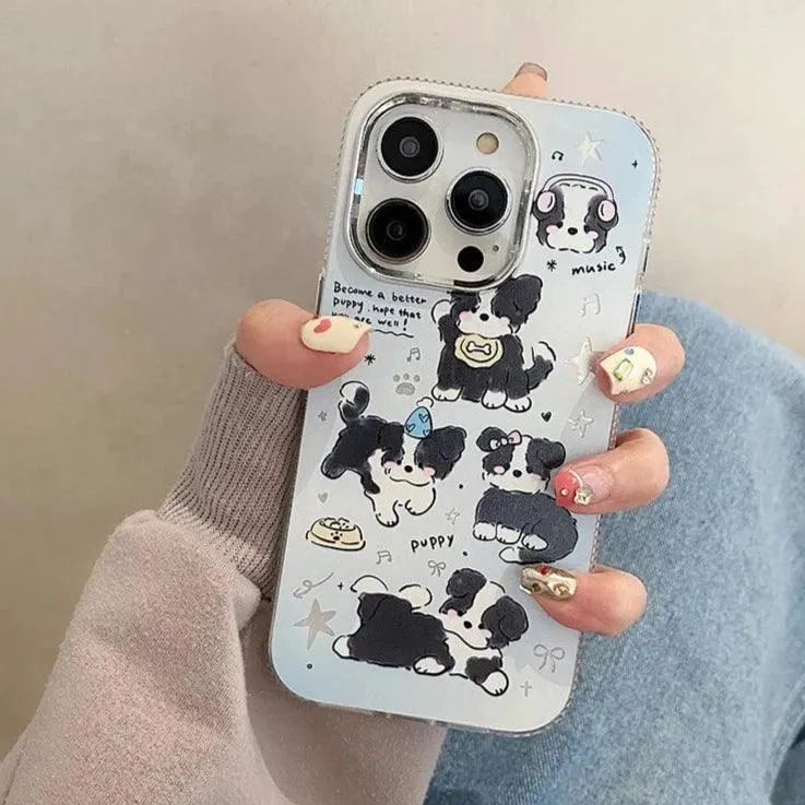 Musical Puppy - Cute Phone Case For iPhone 15 Pro Max, 14, 13, 11, 12, or 15 Plus