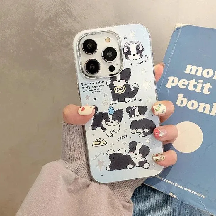 Musical Puppy - Cute Phone Case For iPhone 15 Pro Max, 14, 13, 11, 12, or 15 Plus