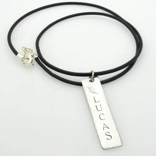 Nameplate Pendant Necklace for Men