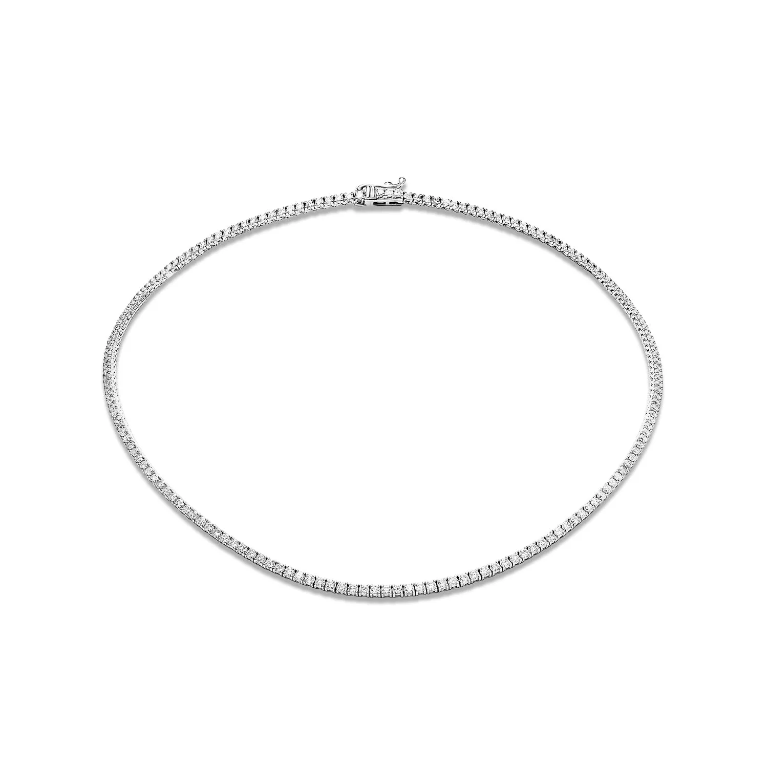 Owen 8 Carat Round Brilliant Diamond Tennis Necklace in 14kt White Gold For Men By Mike Nekta