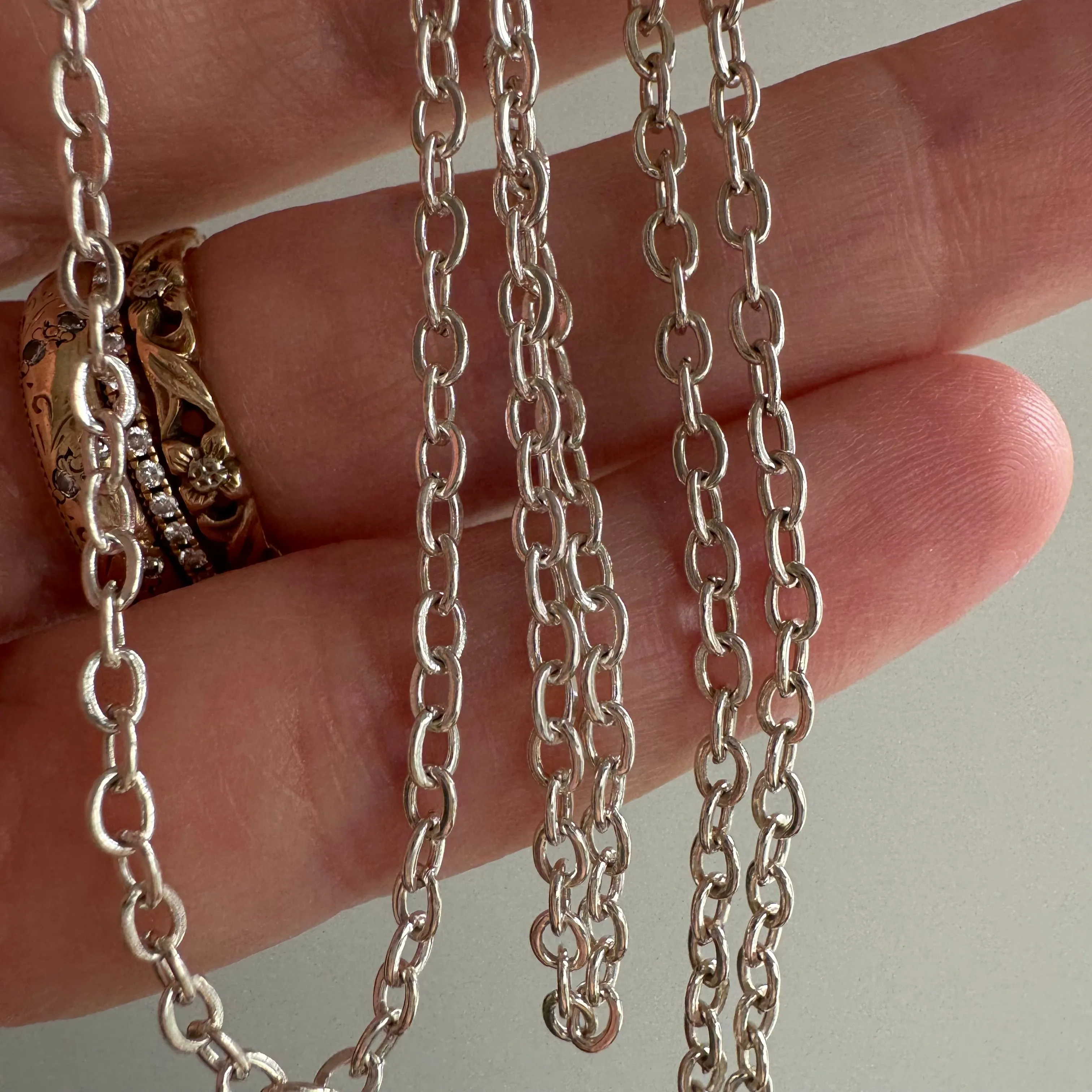 P R E - L O V E D // dainty cable / sterling silver cable chain / just over 21.5, 4g