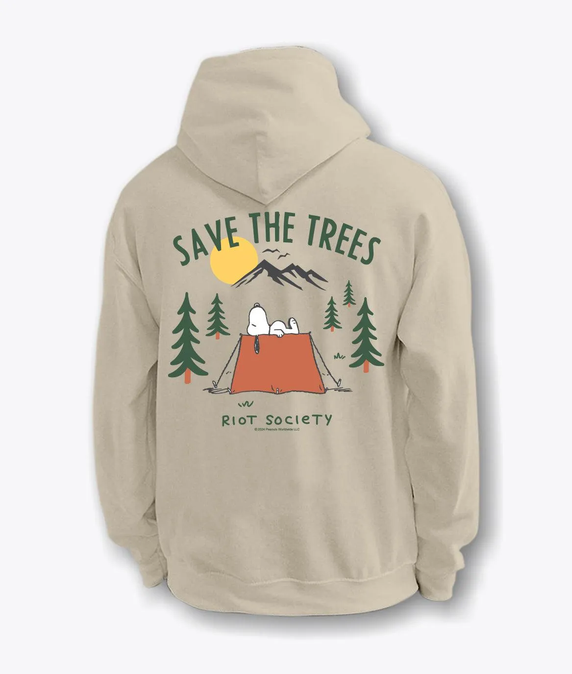 Peanuts Snoopy Save the Trees Mens Hoodie