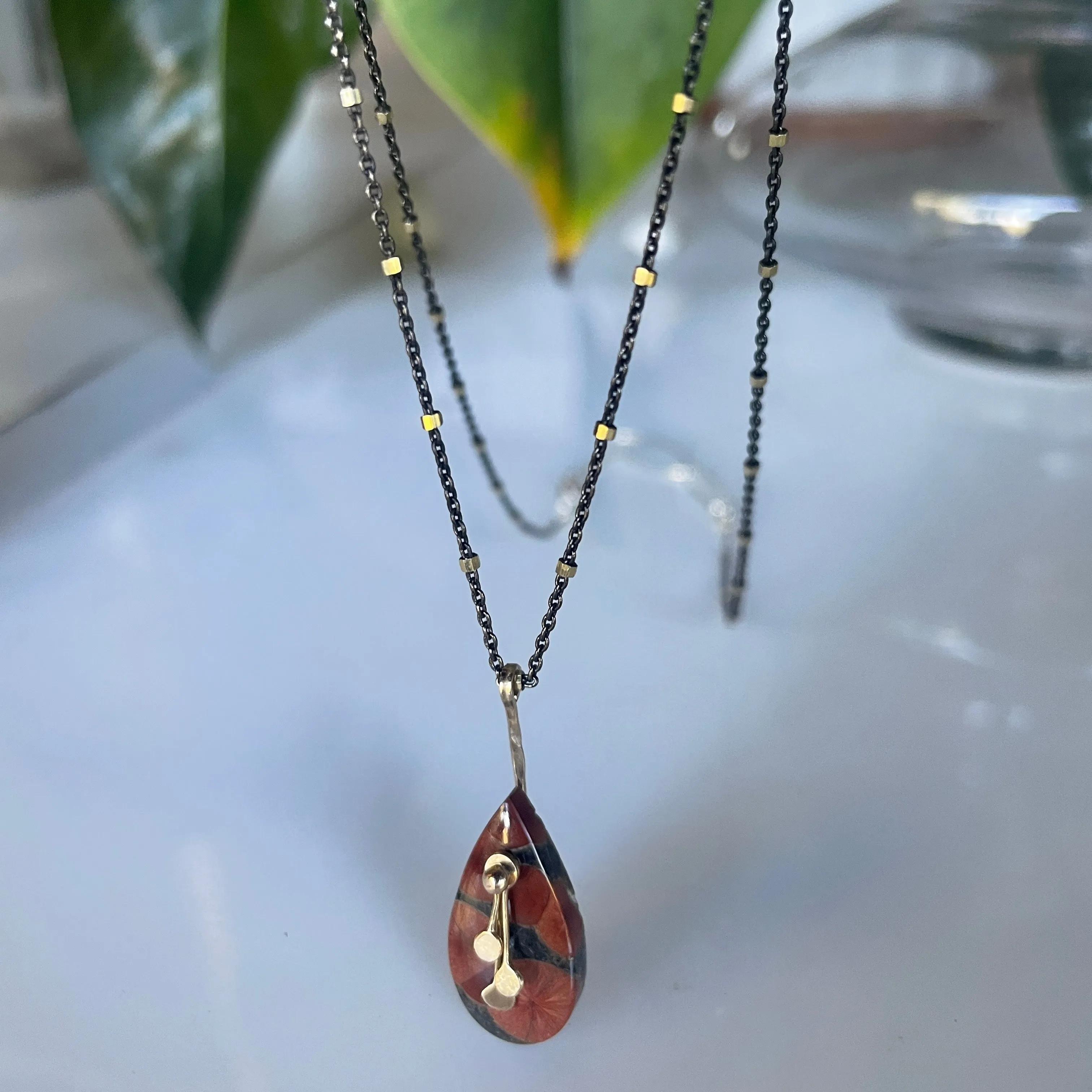 Pendulum Poppies necklace