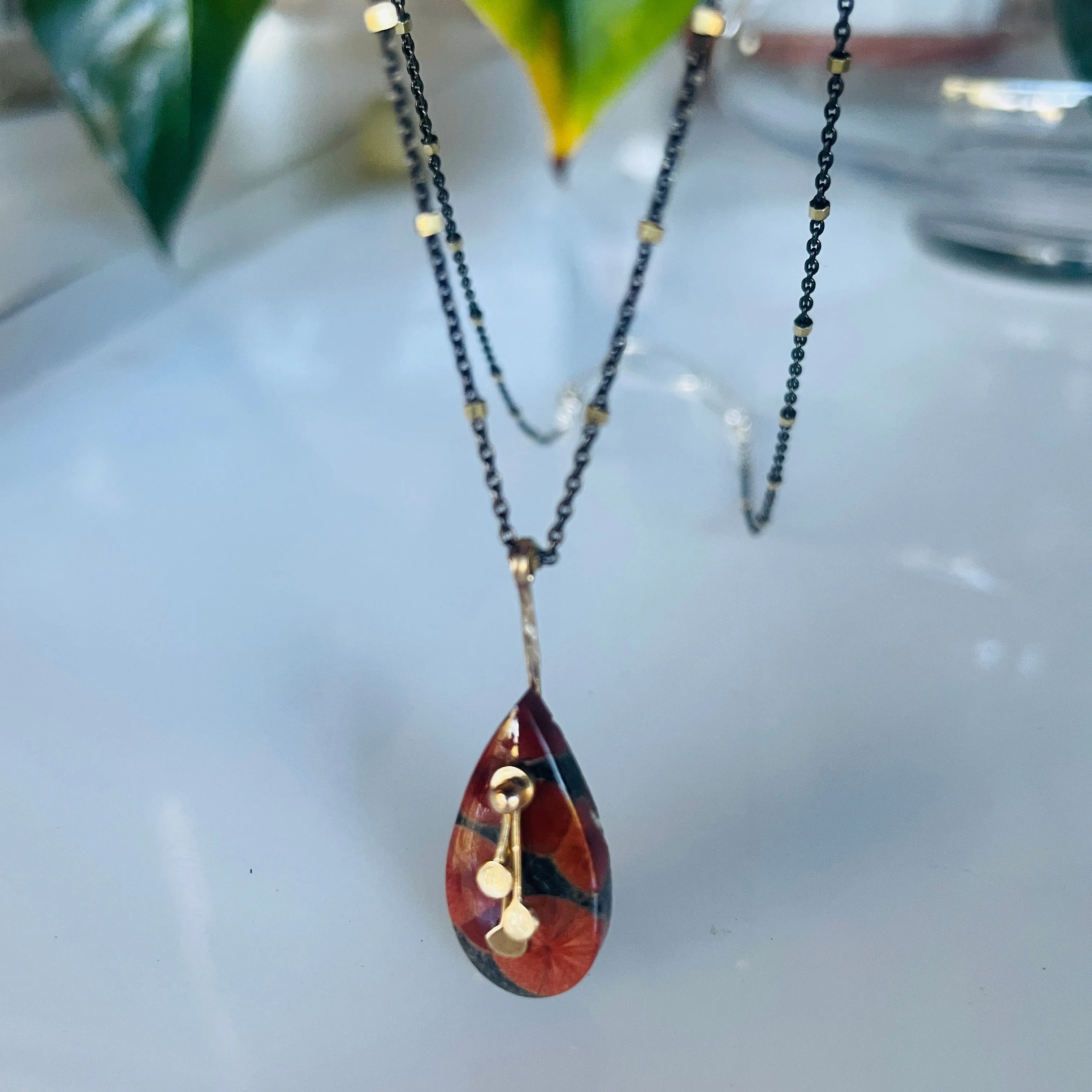 Pendulum Poppies necklace