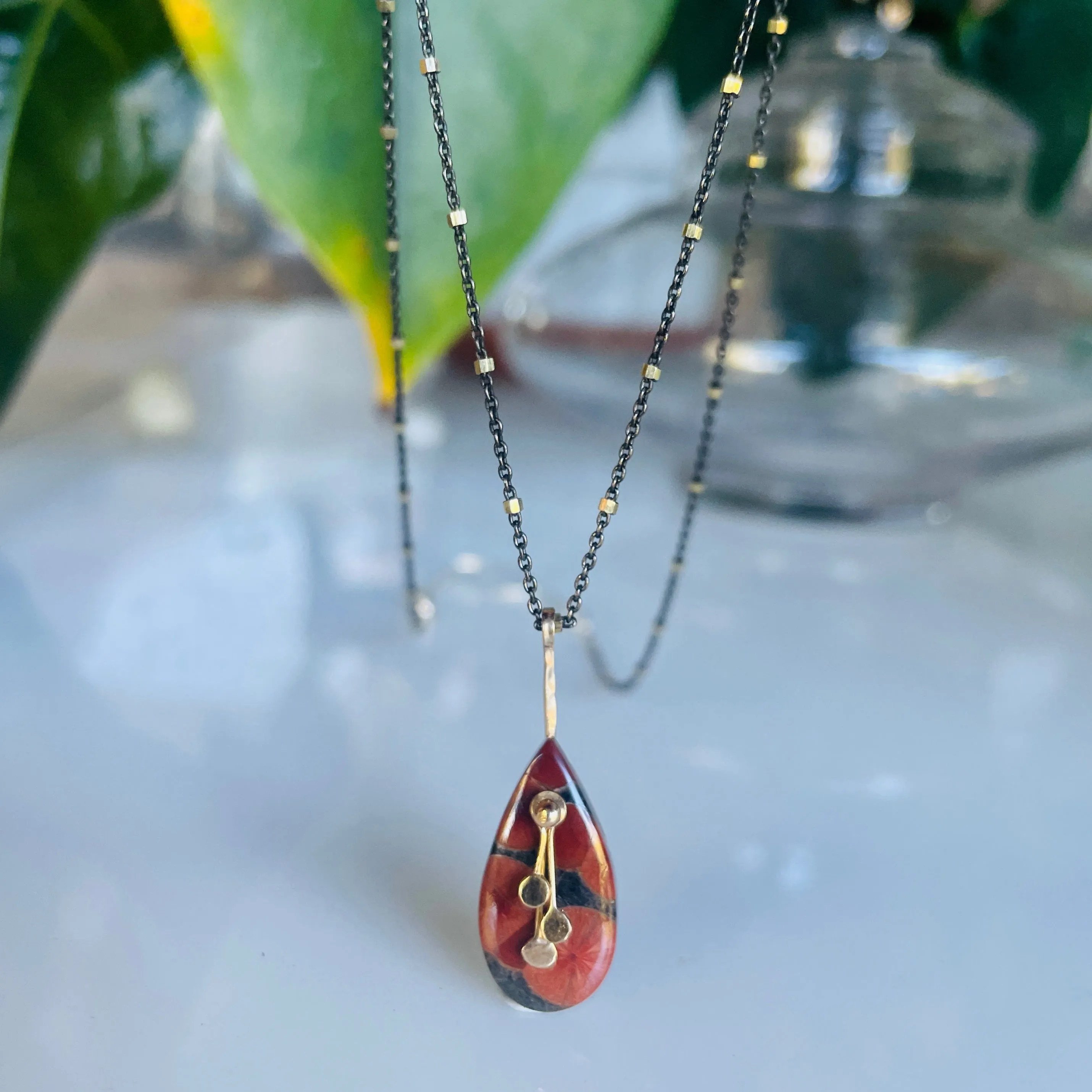 Pendulum Poppies necklace