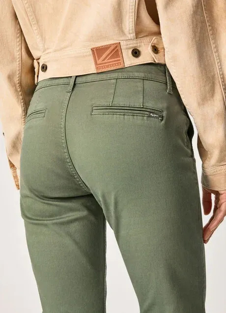 Pepe Jeans Slim Chino Trousers Maura PL211547YE4R 684 vineyard green