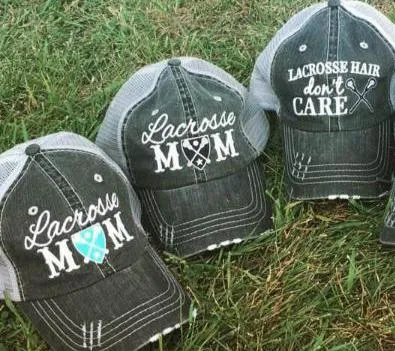 Personalized Lacrosse hats Lacrosse mom Lacrosse hair dont care Embroidered womens trucker caps LAX