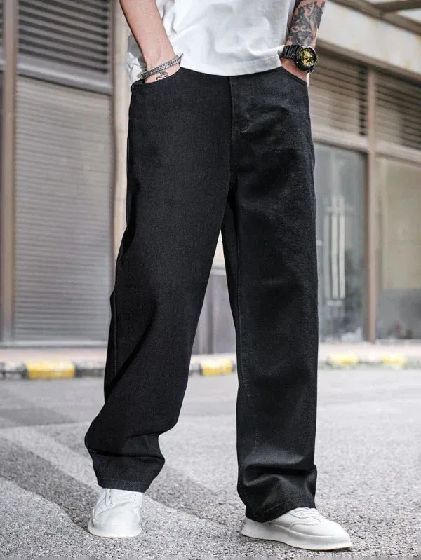 Pure Black Baggy Fit Rigid jeans