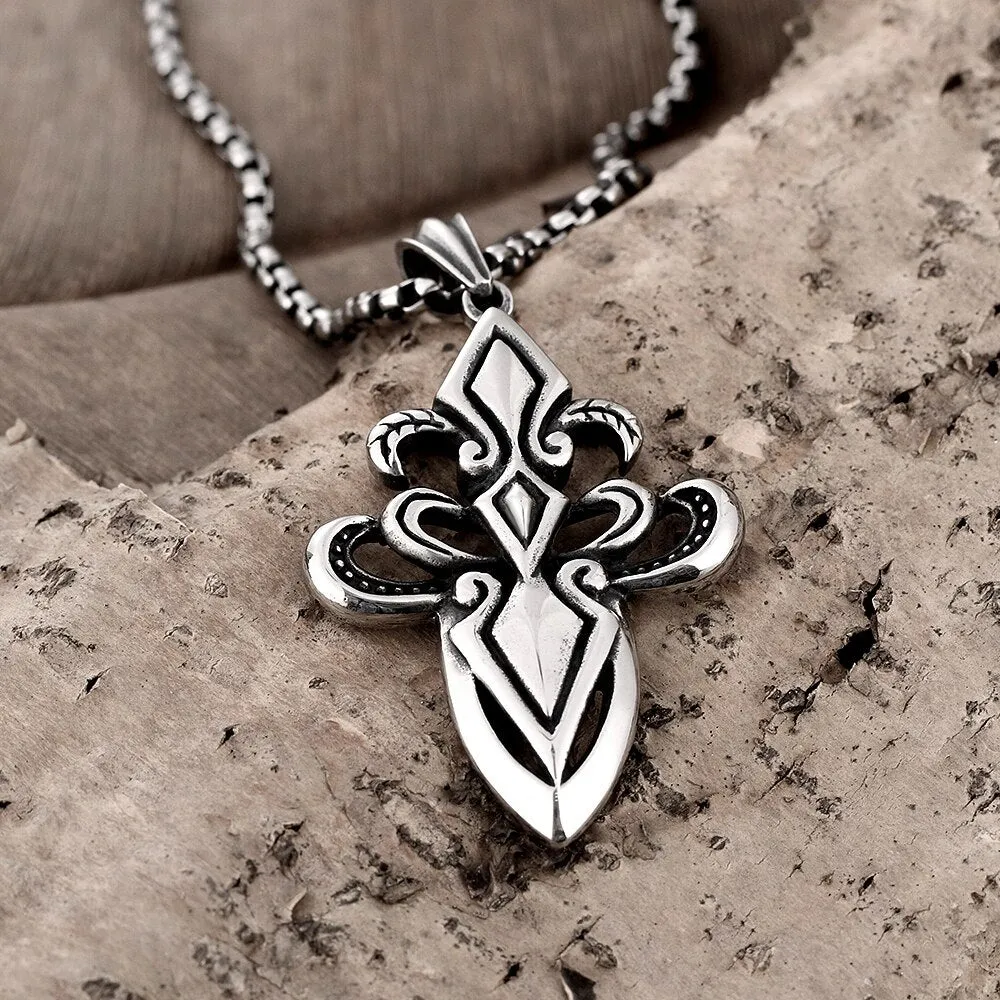 Retro Art Unique Design Stainless Steel Pendant Necklace