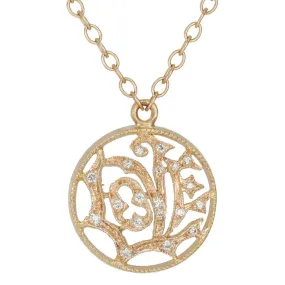 Rose Gold and Diamond Love Necklace