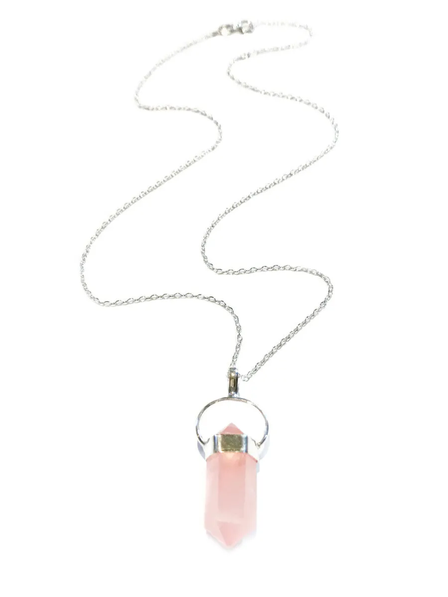 Rose Quartz Crystal Necklace