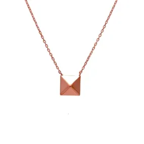 Rosy Pyramid Stud Necklace