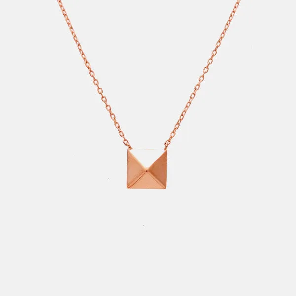 Rosy Pyramid Stud Necklace