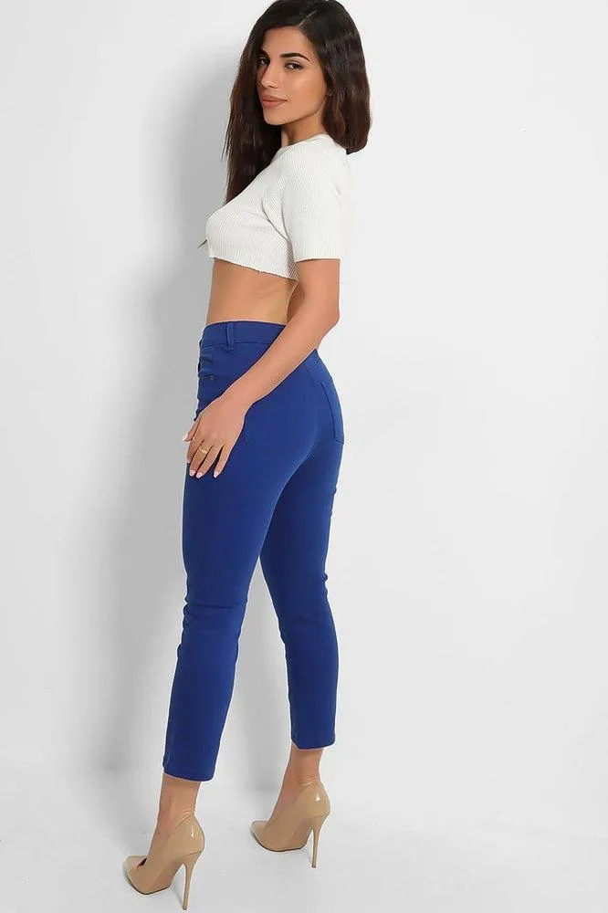 Royal Blue Cropped Skinny Jeans