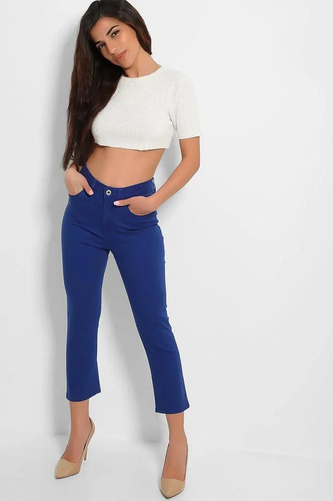 Royal Blue Cropped Skinny Jeans