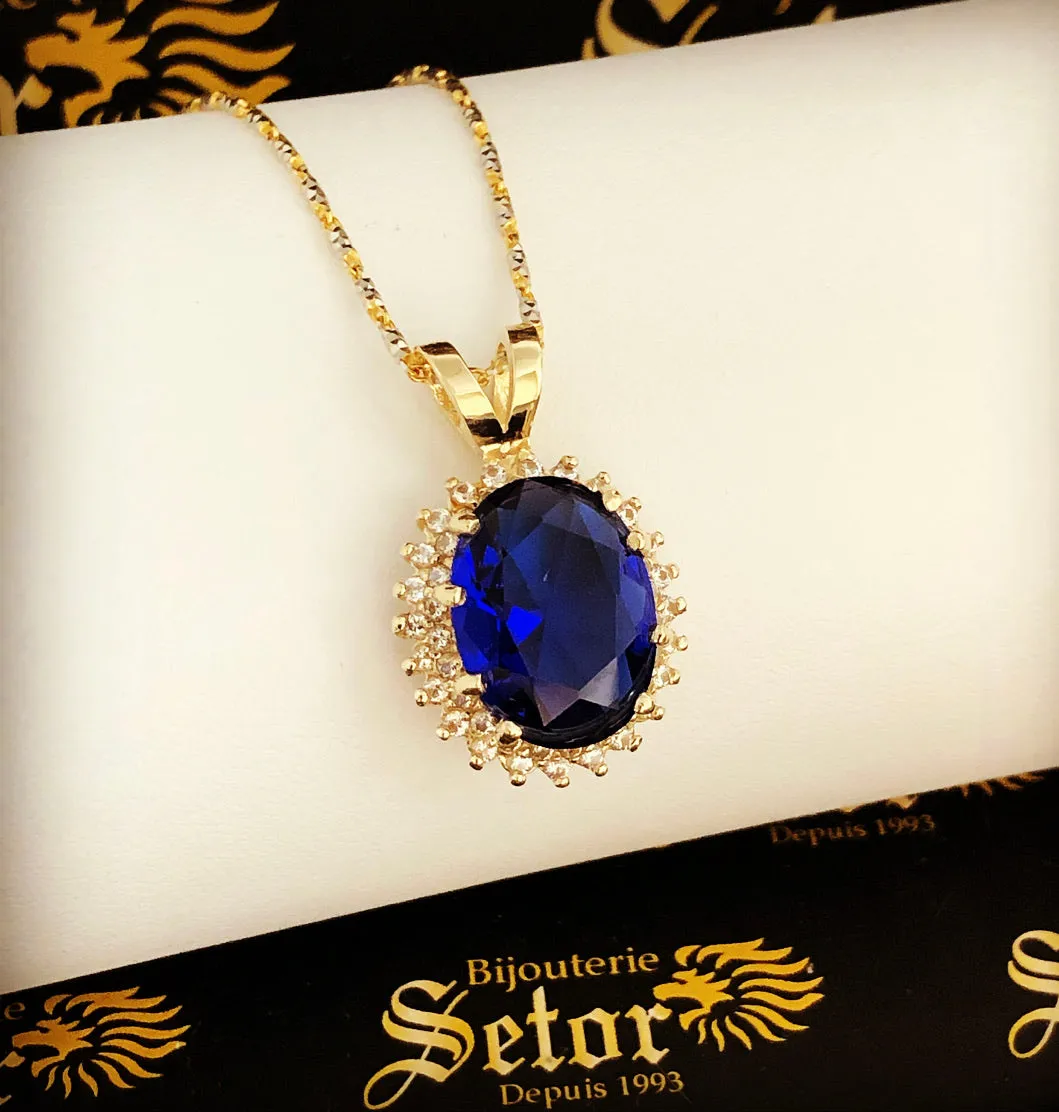 Sapphire blue pendant P154